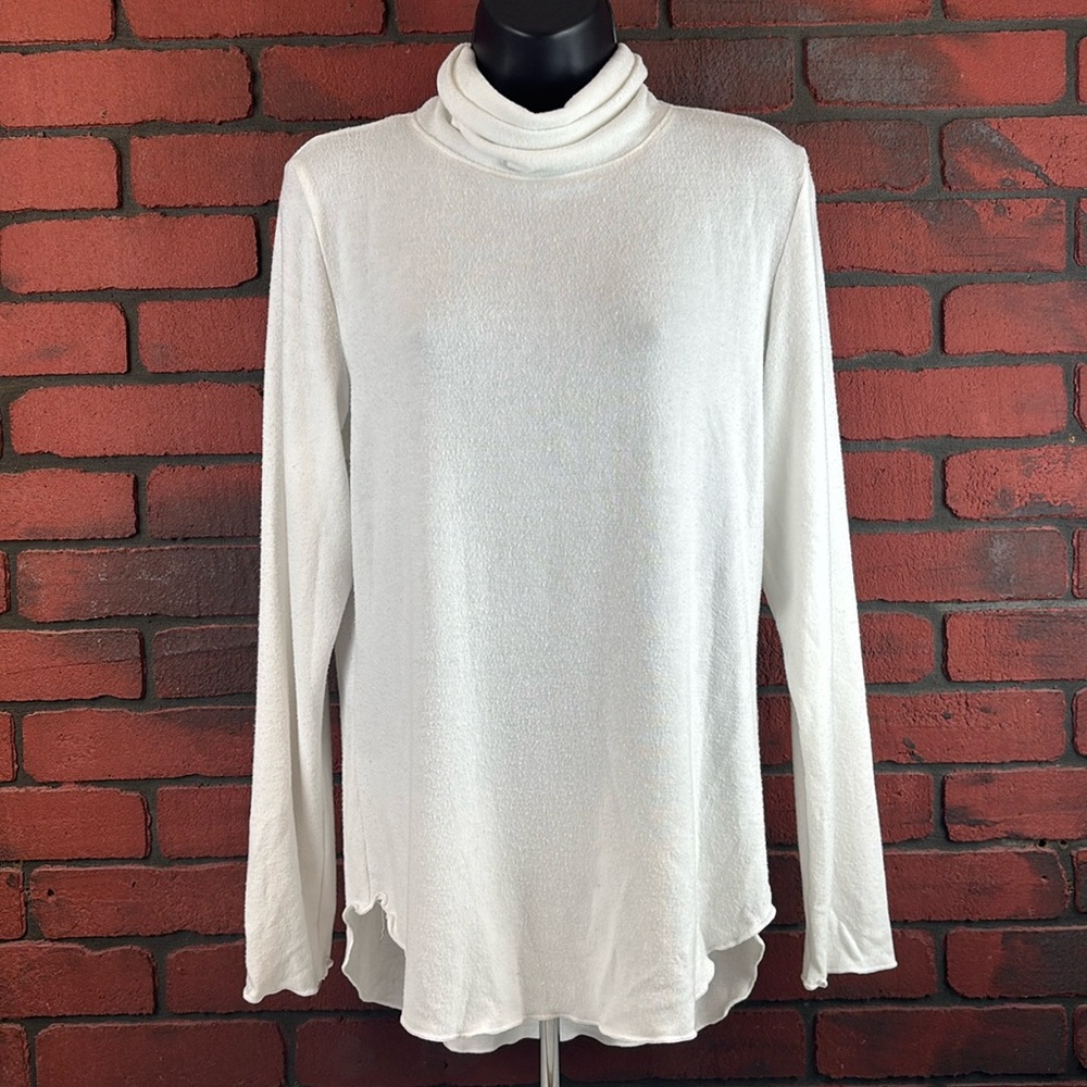 Nally & Millie Shirt Womans Large‎ White Long Sleeve Cowl Neck